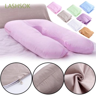 LASHSOK - funda de almohada de algodón para dormir, en forma de U, maternidad, tipo U, funda de almohada Multicolor