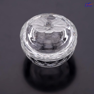 (W06) Crystal Glass Nail Art Acrylic Dappen Dish Bowl Cup Liquid Powder with Cap Lid