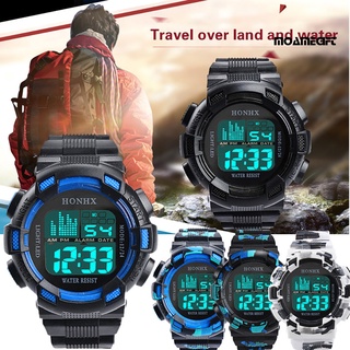 Moamegift reloj eléctrico multifuncional camuflaje LED Digital con fecha y fecha reloj de pulsera deportivo