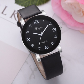 Reloj de cuarzo femenino pulsera de cuero Pu pulsera de pulsera negra reloj de pulsera femenino reloj de pulsera de cristal reloj de regalo femenino reloj (1)