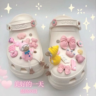 Todo es más zapatos Crocs rosa zapatos flor decorativa hebilla