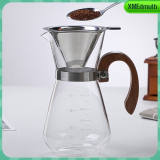 [XMEDMUTB] 1pc Heat Resistant 600ml Pour Over Coffee Maker with Filter Funnel Manual Coffee Brewer Anti-Scald Hand Brewing Coffee