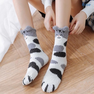 Calcetines De invierno con estampado De patas De Gato para mujer