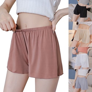LOVELINE Hot Selling Summer Safety Pants Loose Plus Size Outwear Women Shorts Thin Silky Home Nightgown Soft Breathable Sleep Bottoms/Multicolor (7)