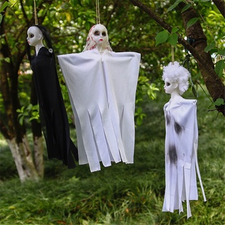 decoración de halloween pequeño colgante fantasma horror atmósfera diseño props pelo negro colgante fantasma sangre bufanda femenina fantasma colgante