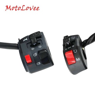 Motolovee - interruptor de faros delanteros para motocicleta (22 mm), color negro