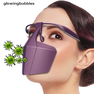 glowingbubbles antiviral escudo facial aislado máscara de plástico anti-niebla sello boca campana protectora gbs