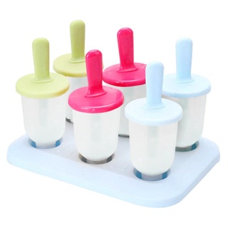 ✌Ice Cream Mold 6 Cells Plastic Kids DIY Popsicle Mold Lolly Candy Maker (3)
