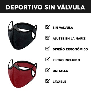 Cubrebocas Deportivo Lavable Sin Valvula Sport Con Filtro (2)