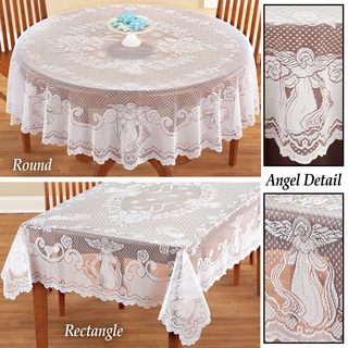 1pcs Vintage ángel encaje mantel rectángulo mesa redonda cubierta de mesa cojines de mesa
