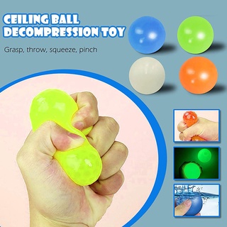 4/8pcs Ceiling Sticky Ball Decompress Stress Relief Ball Glowing Stress Relief Toy Tear-Resistant Fun Toy for Kids Adult