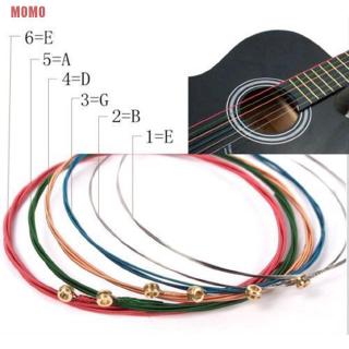 MOMO - juego de 6 cuerdas de colores de colores arco iris para accesorios de guitarra acústica (1)