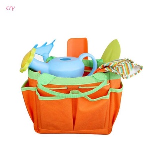 cry 8 unids/set mini herramienta de jardinería con bolso de mano guantes palas rastrillo niños jardín juguete para plantas en maceta