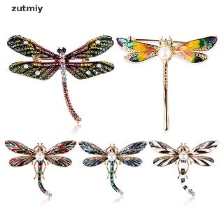 [zutmiy3] broches de libélula vintage de dama de cristal pin animal encantador joyería bufanda regalo mx4883