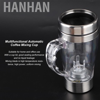 Hanhan 350ml de acero inoxidable automático eléctrico café auto agitación taza de mezcla taza para oficina en casa (8)
