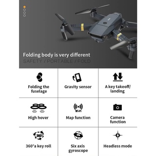 Cámara e58 2mp C/720p Wifi Fpv plegable para Selfie Drone Rc cadera Rtf (4)
