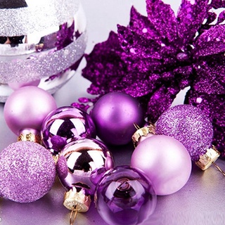 S 24 piezas redondas de árbol de navidad decoraciones colgantes para fiesta en casa, adornos, bolas (4)