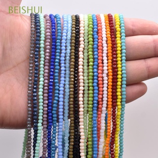 BEISHUI Bracelet Finding Crystal Beads Components Jewelry Making Glass Beads DIY Round Jewelry Findings 3/4mm Loose Austria Faceted Spacer Beads/Multicolor