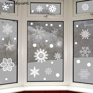serendipiahg navidad 37pcs glitter copo de nieve se aferra a la ventana de la película de vidrio pegatina estática caliente