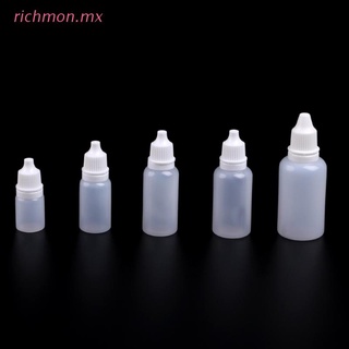 richmo 5ml-30ml punta de aguja vacía de plástico exprimible líquido gotero botellas blancas caso (1)