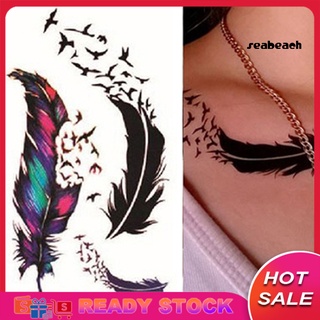 [S]Pegatinas para tatuaje temporal de plumas de ganso de viento para mujeres/mujeres