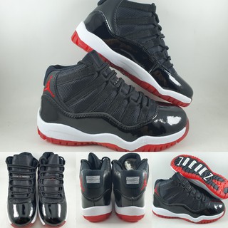 Air Jordan 11 Retro Bred High Kids zapatos negro rojo