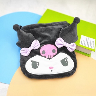 Lindo de dibujos animados de felpa Sanrio Melody Kuromi Cinnamoroll perro Kirby's Dream Land cordón bolsa de bolsillo conveniente bolsa de viaje bolsa de maquillaje organizador de cosméticos (7)
