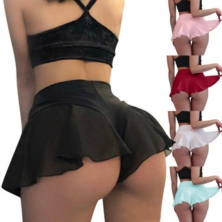 Pantalones cortos para las mujeres 2021 verano de cintura alta poste de baile volantes pantalones cortos calientes Mini apretado Bikini pantalones cortos (1)