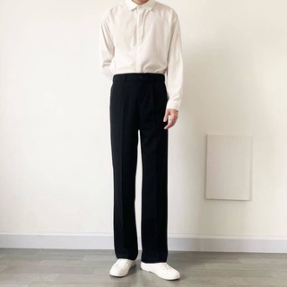 Listo Stock Pantalones De Los Hombres Recto Suelto Todo-Partido Versión Coreana Colgante De Moda Estilo Hong Kong Ancho De La Pierna Traje Casual Dra
