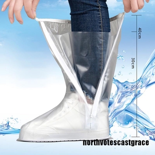 grace impermeable lluvia reutilizable zapatos cubierta antideslizante resistente cremallera botas de lluvia overshoes super