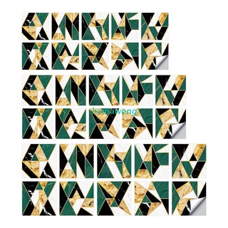 koma s/m/l pegatinas autoadhesivas para azulejos de pared para decoración de baño, geometría verde
