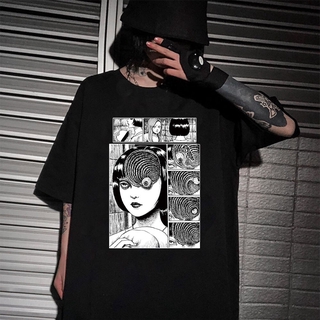 Manga Junji Ito Camisetas Anime Japonés Horror Niñas Camisa Gráfica Harajuku