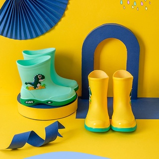 Coco Store niños botas lindo de dibujos animados dinosaurio impermeable gils y niños zapatos niño botas de lluvia antideslizante bebé de goma niños botas de lluvia