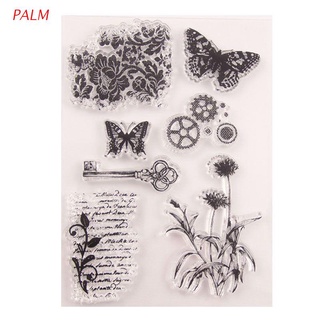 palma mariposa silicona transparente sello diy scrapbooking relieve álbum de fotos decorativo tarjeta de papel artesanía arte hecho a mano regalo