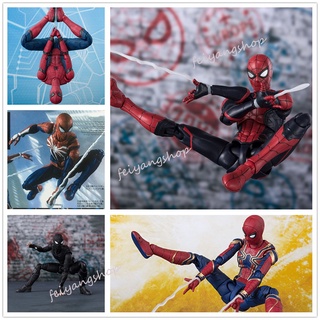 Spider Man : No Way Home Iron Spiderman ps4 Negro Cambio Cara Figura De Acción Juguetes Modelo Muñecas