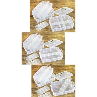 brroa desmontable 3 capas de plástico transparente contenedor caja de almacenamiento organizador caso portátil (4)