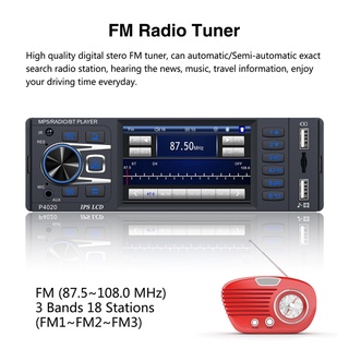 Autoradio Bluetooth Auto Audio reproductor MP5 pulgadas Radio de coche FM USB Control del volante 1 Din reproductor de Radio 4020