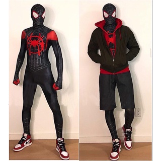 spider-verse niños adulto disfraz miles morales cosplay traje