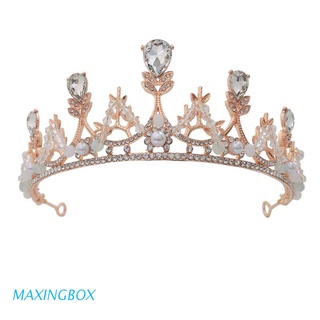 MAXIN Crystal Jeweled Queen Crown Rhinestone corona de boda coronas y Tiaras para las mujeres disfraz fiesta accesorios para el cabello con piedras preciosas