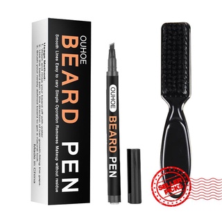 barba pluma barba kit de relleno impermeable barba herramienta de relleno cepillo de pelo con grabado estilo p2m8