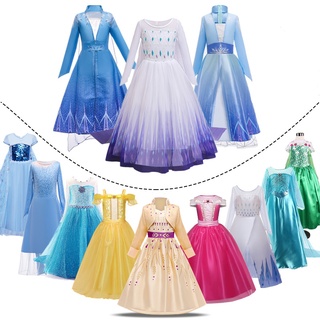 nnjxd niñas vestido de pincess niños cosplay frozen elza disfraz de halloween niños disfraz de fantasía anna fiesta de cumpleaños vestidos de princesa