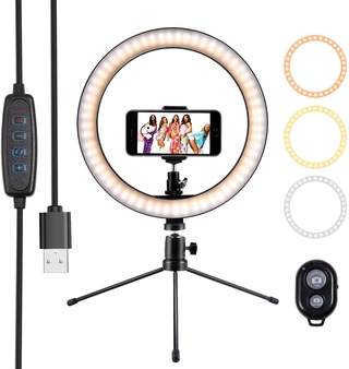 Anillo de luz de 10 pulgadas con soporte para teléfono Rovtop LED cámara Selfie anillo de luz para iPhone trípode TikTok Youtube Live