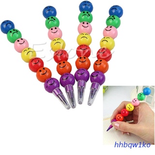 hhbqw1ko.mx 7 Colors Cute Stacker Swap Smile Face Crayons Children Drawing Gift New