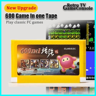 600 juegos en uno clásicos 8 Bit cinta de juego tarjeta amarilla FC Cassette rojo y blanco máquina Cassette Nintendo Cassette (1)