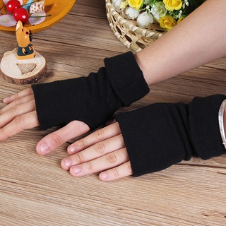 claudia111 Fashion Unisex Men Women Knitted Fingerless Winter Gloves Soft Warm Mitten Solid (7)