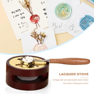 ✿Ngpohp✿Exquisite Wooden Deer Shape Wax Seal Stamp Stick Sealing Wax Melting Pot Stove Warmer✿ (8)