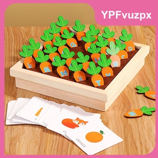 [venta caliente] juego de zanahoria de madera, montessori picking alfabeto fino motor habilidad juguete tallo aprendizaje educativo coincidencia cognitiva