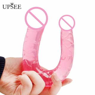 upsee u shape doble consolador flexible vagina anal mujeres lesbianas pene artificial juguete sexual