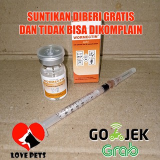 Sarna Demodex Wormectin 5 ml medicina inyectable de piojos de parásito + Spuit gratis