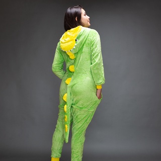 Dinosaurio Green Mameluco Pijama Disfraz Moda Kawaii